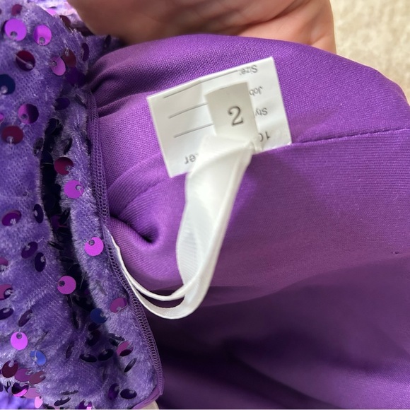 NEW Sequined Cocktail Party Dress purple size 2 mini - Picture 7 of 13